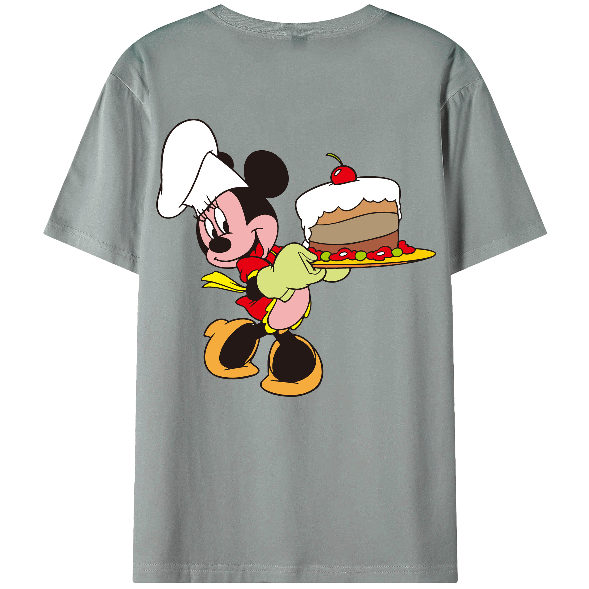 ミッキーマウス Mickey Mouse 綿100％ メンズ半袖Tシャツ（バックプリント） 通気性